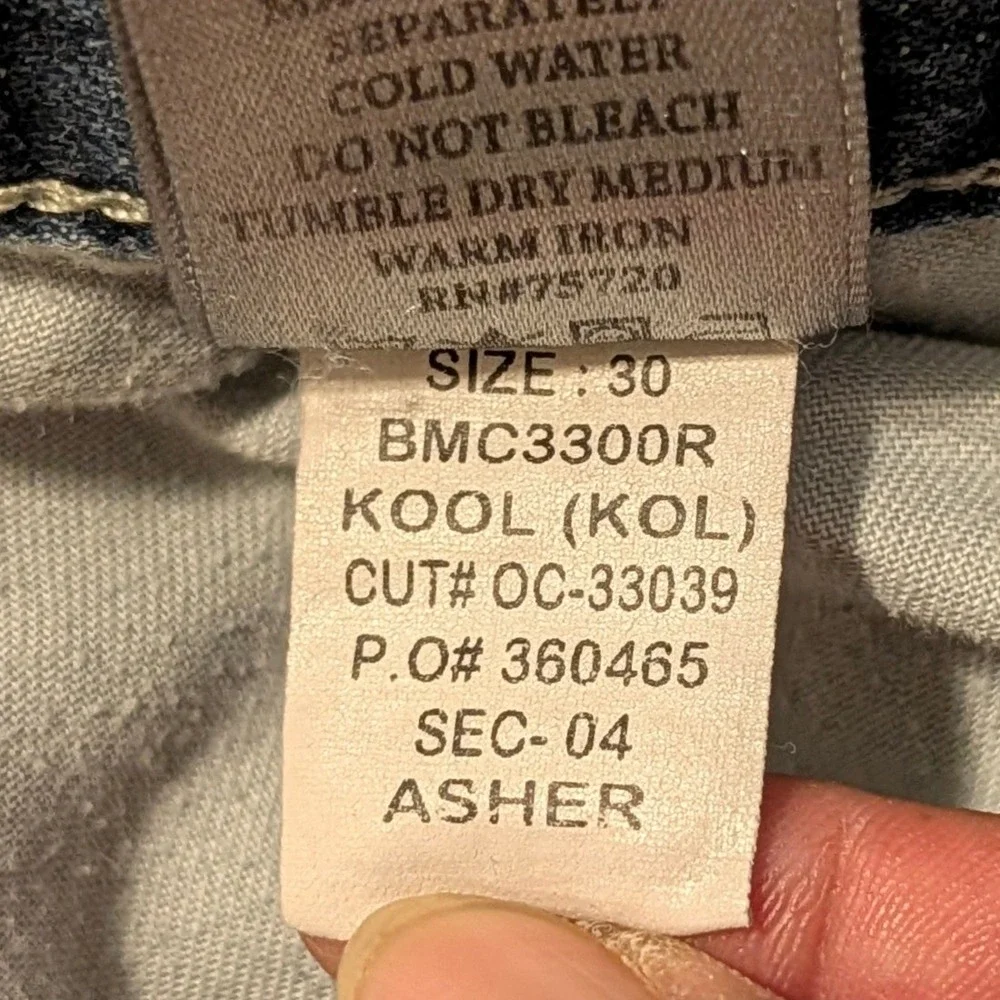 BKE Asher Mens Dark Wash Slim Straight Denim Jeans Size 30R BMC3300R KOOL